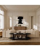 Meuble TV AROA frêne noir - 180cm