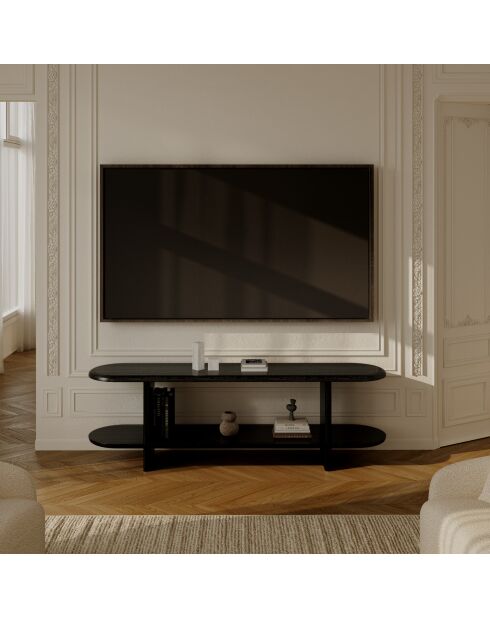Meuble TV AROA frêne noir - 180cm