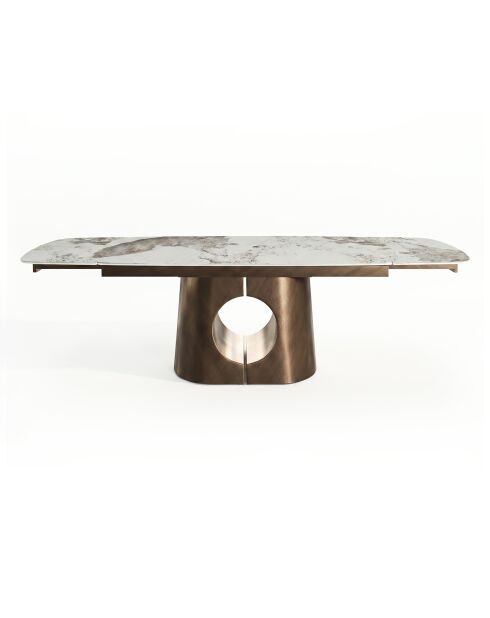 Table à manger extensible HALO Pandora et pieds bronze - 180/260cm