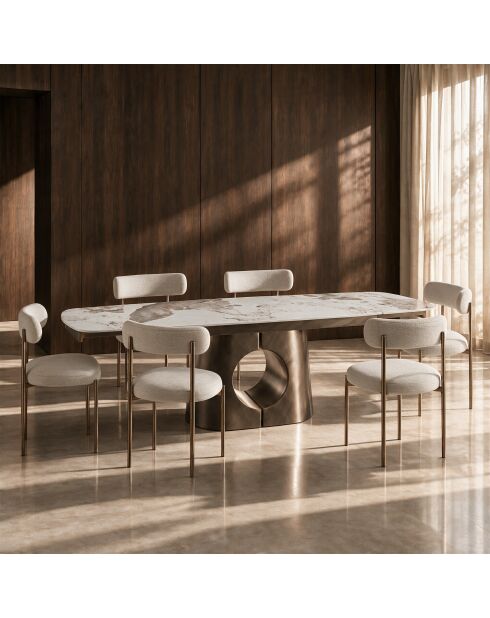 Table à manger extensible HALO Pandora et pieds bronze - 180/260cm