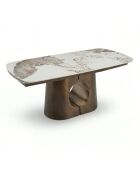 Table à manger extensible HALO Pandora et pieds bronze - 180/260cm
