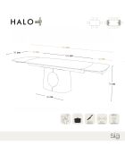 Table à manger extensible HALO Pandora et pieds bronze - 180/260cm