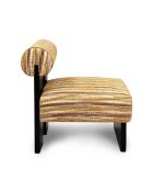 Fauteuil IRO tissu texturé à motifs moutarde