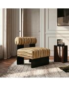 Fauteuil IRO tissu texturé à motifs moutarde