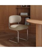 Set aus 2 LISE-Stühlen, gewebter Stoff, Soft-Touch, beige