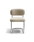 Set aus 2 LISE-Stühlen, gewebter Stoff, Soft-Touch, beige