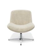 Fauteuil VIVY pivotant velours côtelé crème