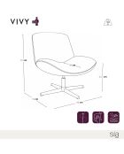 Fauteuil VIVY pivotant velours côtelé crème
