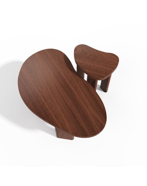 Lot de 2 tables basses gigognes SEVA Noyer