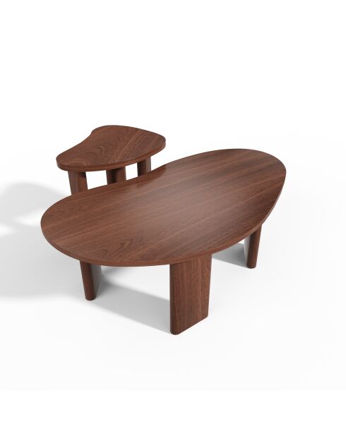 Lot de 2 tables basses gigognes SEVA Noyer