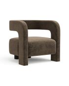 Fauteuil GABY velours texturé brun expresso