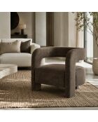 Fauteuil GABY velours texturé brun expresso