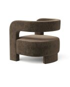 Fauteuil GABY velours texturé brun expresso