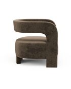 Fauteuil GABY velours texturé brun expresso