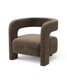 Fauteuil GABY velours texturé brun expresso