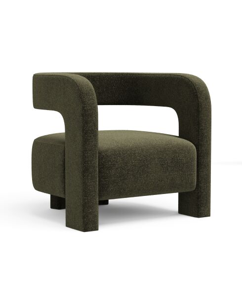 Fauteuil GABY velours texturé vert vintage