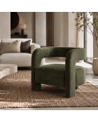 Fauteuil GABY velours texturé vert vintage