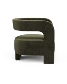 Fauteuil GABY velours texturé vert vintage