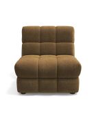 Fauteuil SEVENTY tissu tramé toucher doux miel foncé