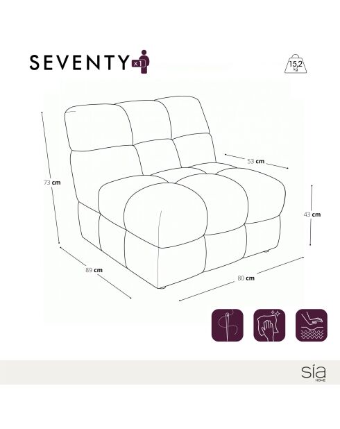 Fauteuil SEVENTY tissu tramé toucher doux miel foncé
