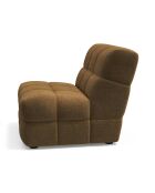 Fauteuil SEVENTY tissu tramé toucher doux miel foncé