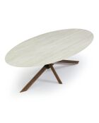 Table à manger fixe PARMA Travertin et pieds bronze - 240cm