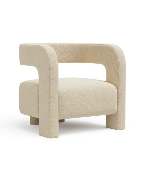 Fauteuil GABY velours texturé beige