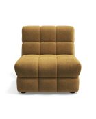 Fauteuil SEVENTY tissu tramé toucher doux moutarde