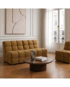 Fauteuil SEVENTY tissu tramé toucher doux moutarde
