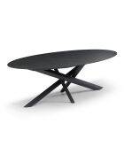 Table à manger fixe PARMA Céramique noire et pieds noirs - 240cm
