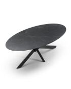 Table à manger fixe PARMA Céramique noire et pieds noirs - 240cm