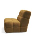 Fauteuil SEVENTY tissu tramé toucher doux moutarde