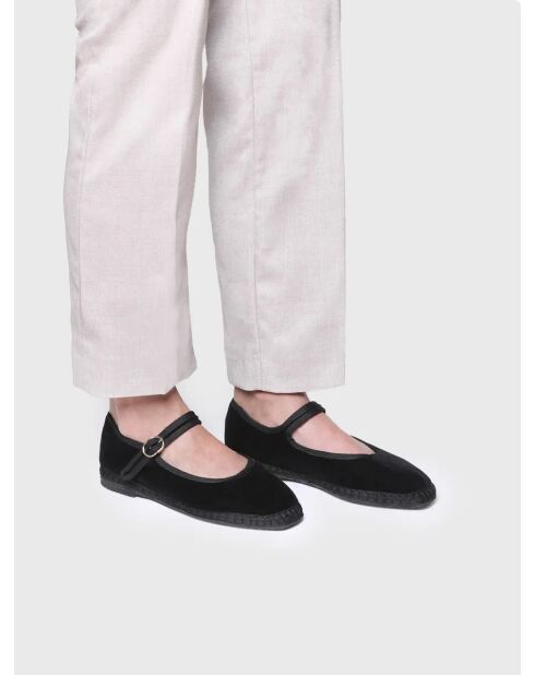 Ballerines en coton Cloe noires
