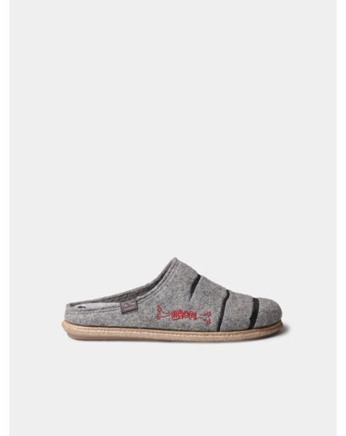 Chaussons d'intérieur en laine Charlie gris
