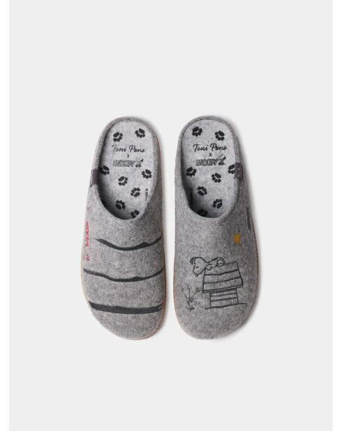 Chaussons d'intérieur en laine Charlie gris