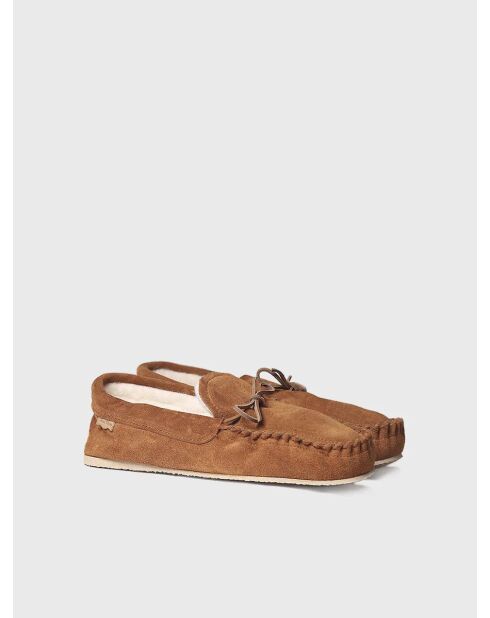 Chaussons d'intérieur en cuir Nagel cognac