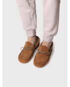 Chaussons d'intérieur en cuir Nagel cognac