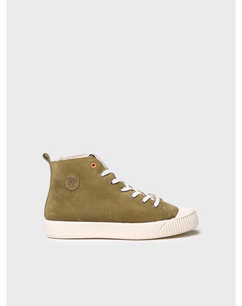 Baskets en cuir Grant vert kaki