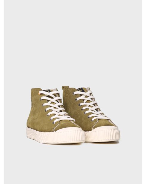 Baskets en cuir Grant vert kaki