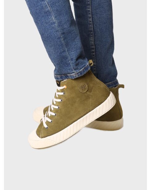 Baskets en cuir Grant vert kaki