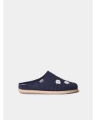 Chaussons d'intérieur en laine Charlie bleus