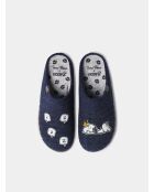 Chaussons d'intérieur en laine Charlie bleus