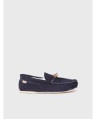 Chaussons d'intérieur en cuir Nagel bleu marine