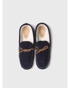Chaussons d'intérieur en cuir Nagel bleu marine