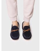 Chaussons d'intérieur en cuir Nagel bleu marine