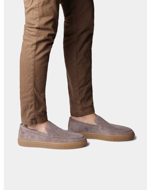 Baskets en cuir Joan taupe