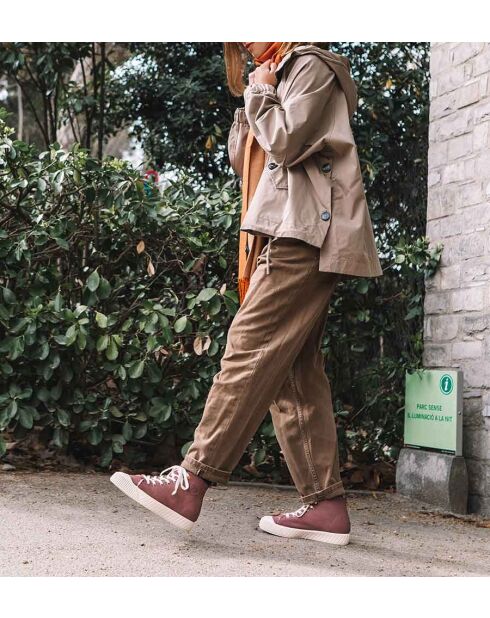 Sneakers Genova aus burgunderfarbenem Leder