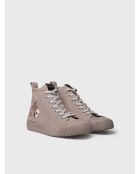 Lichtgrijze leren sneakers van Gia