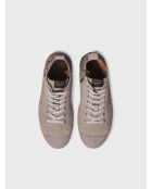 Lichtgrijze leren sneakers van Gia