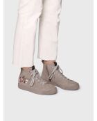Lichtgrijze leren sneakers van Gia